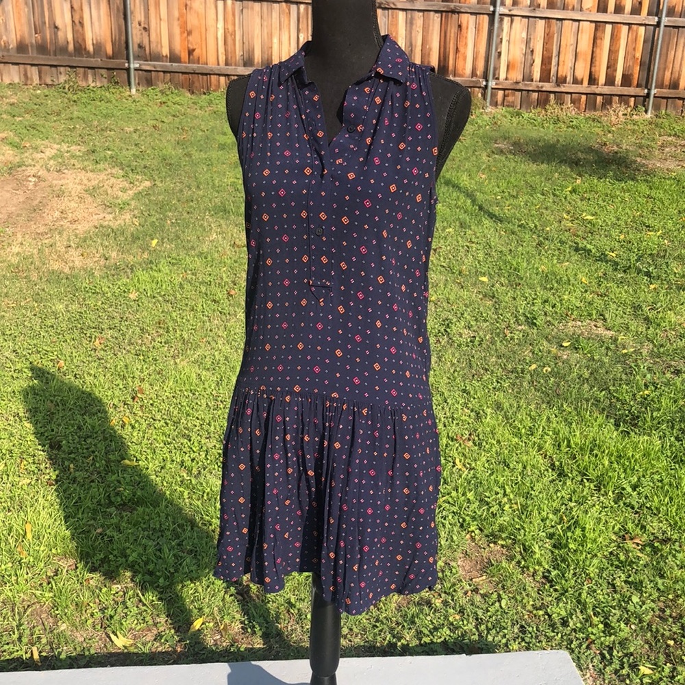Gap Navy Print Collared Dress!